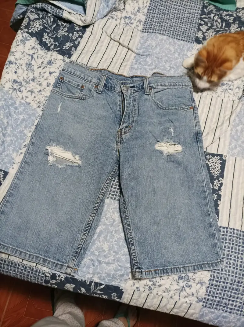 Shorts levis de mezclilla desgastados - 1
