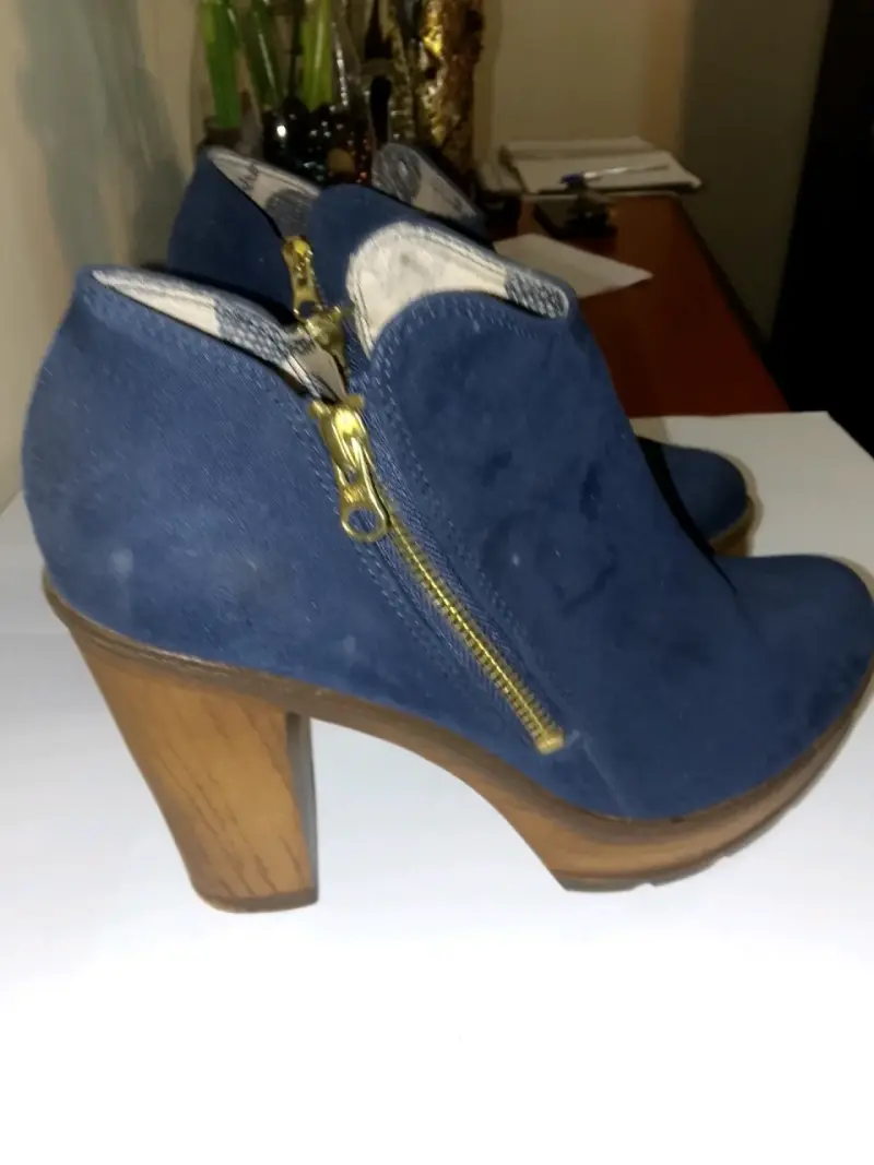 Botines azul marino con tacón - 2