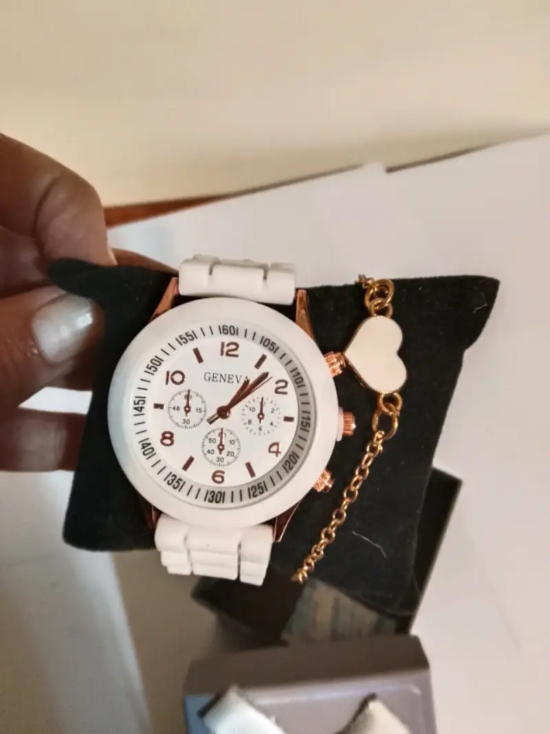 Reloj Geneva blanco con charm - 2