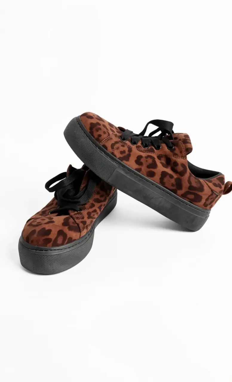 Zapatillas animal print café - 1