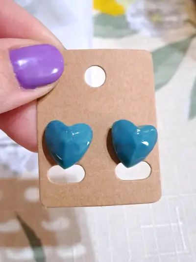 Aros huella con brillo dorado - miniatura 2