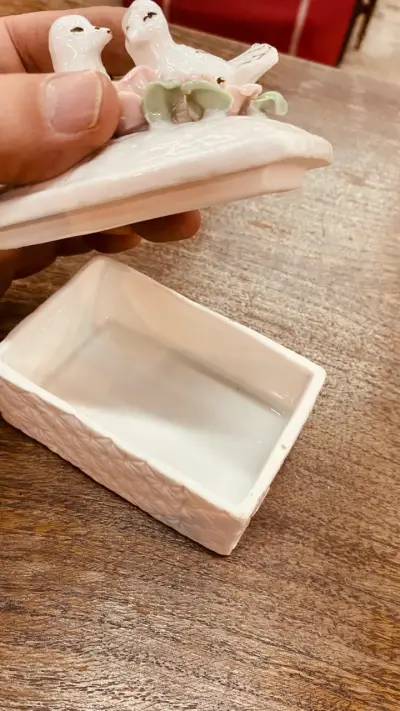 Caja decorativa porcelana pajaritos - miniatura 3