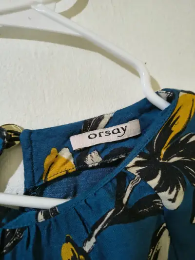Blusa azul floral manga larga - miniatura 2