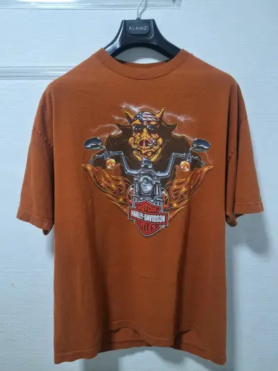 Polera café Harley-Davidson diseño moto - miniatura 1