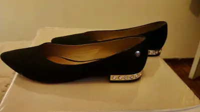 Zapatos planos negros con brillo - miniatura 1