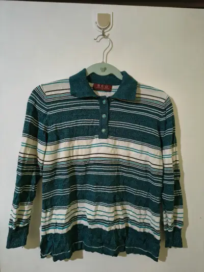 Polera rayada verde y blanco - miniatura 1