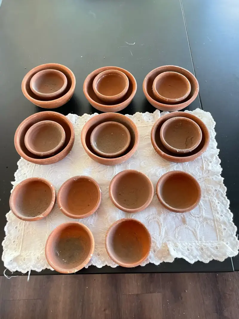 Set de pocillos de greda - 4