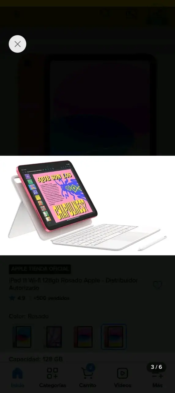 Tablet rosada 128 GB - 2