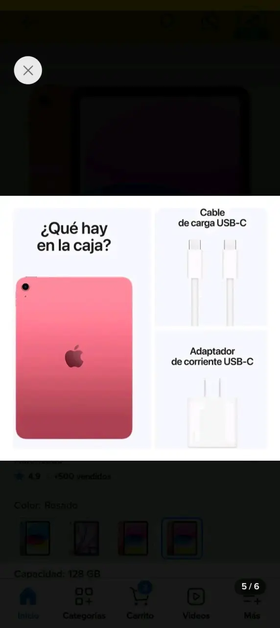 Tablet rosada 128 GB - 5