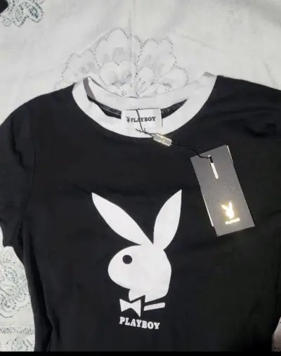 Polera negra Playboy con logo original - miniatura 2