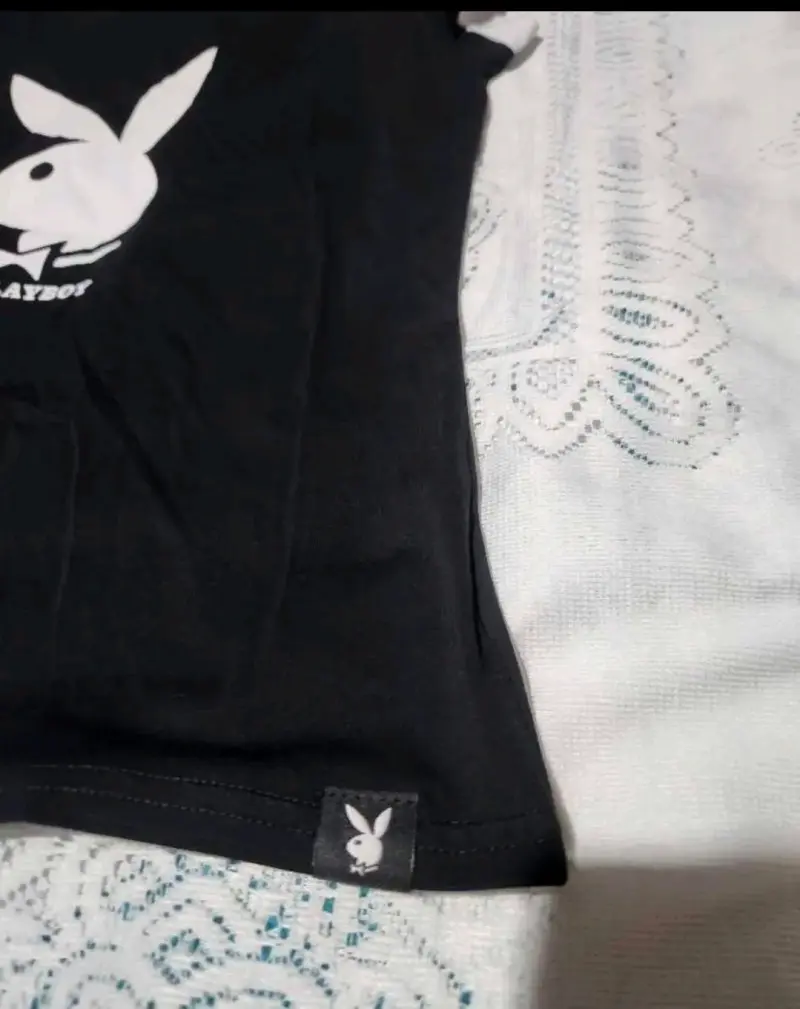 Polera negra Playboy con logo original - 3