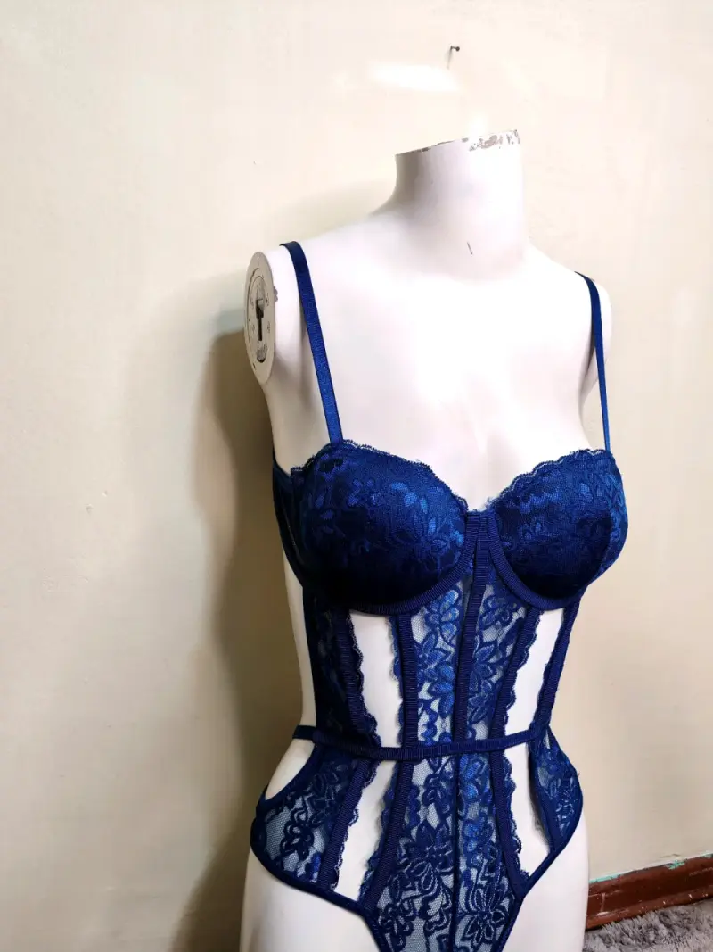 Body corset azul encaje - 2