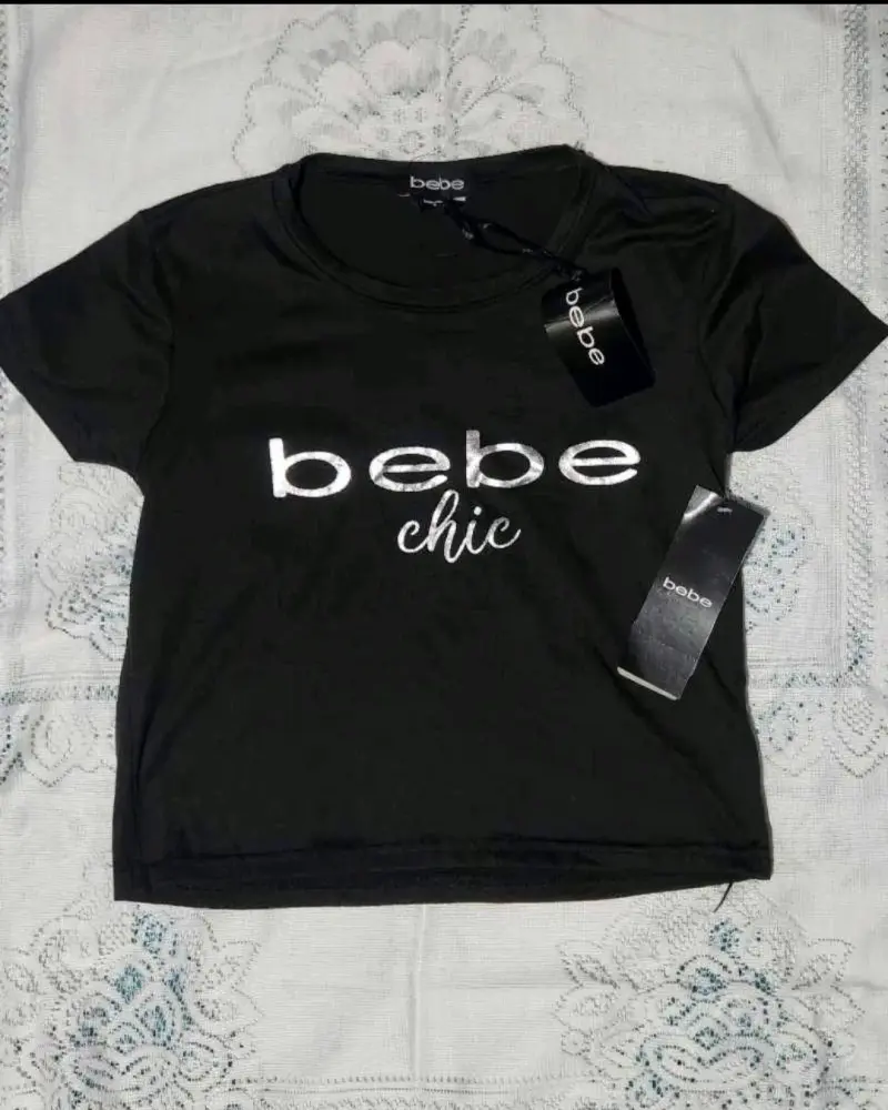 Polera crop negra Bebe Chic - 1