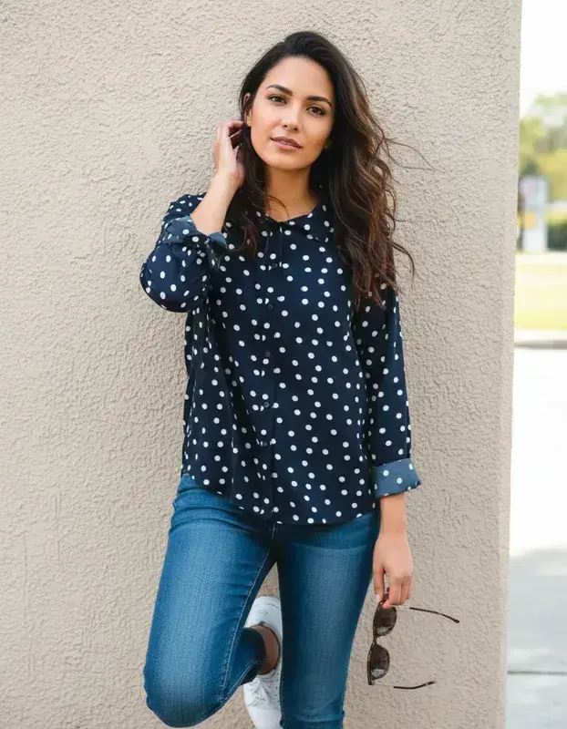Blusa negra de lunares - 2