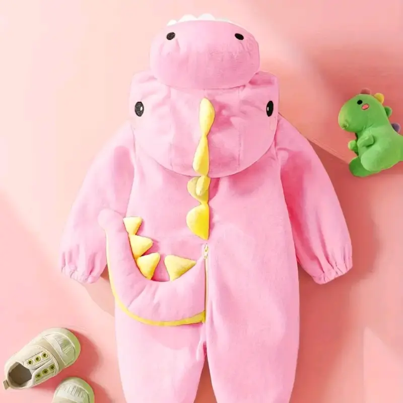Disfraz de dinosaurio rosado 3-6 meses - 3