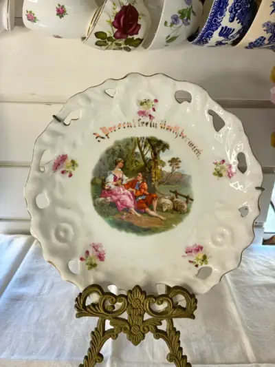 Plato decorativo porcelana antigua - miniatura 1