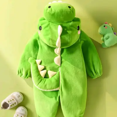 Disfraz infantil de dinosaurio verde 1-3 meses - miniatura 2