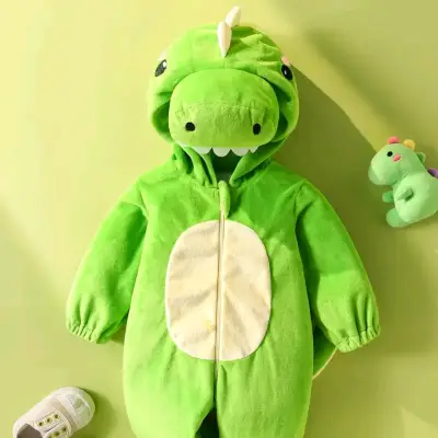Disfraz infantil de dinosaurio verde 1-3 meses - miniatura 3