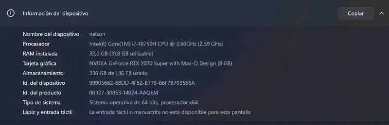 Notebook HP Omen 15”, 32GBB RAM GPU 2070Super - 6