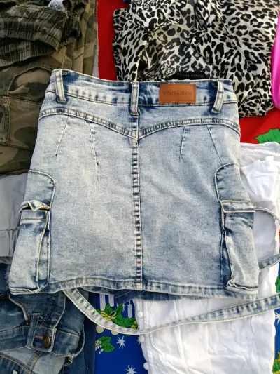 Mini falda denim azul - miniatura 2