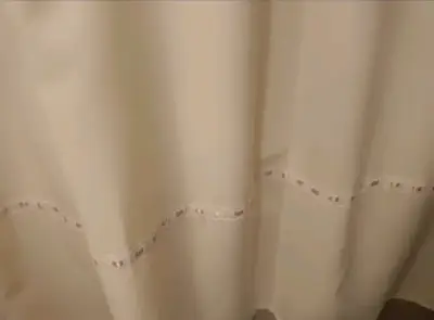 Cortina de baño beige bordada - miniatura 8