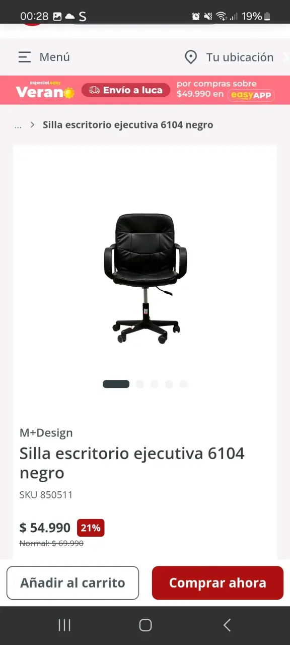 Silla ejecutiva negra M+Design