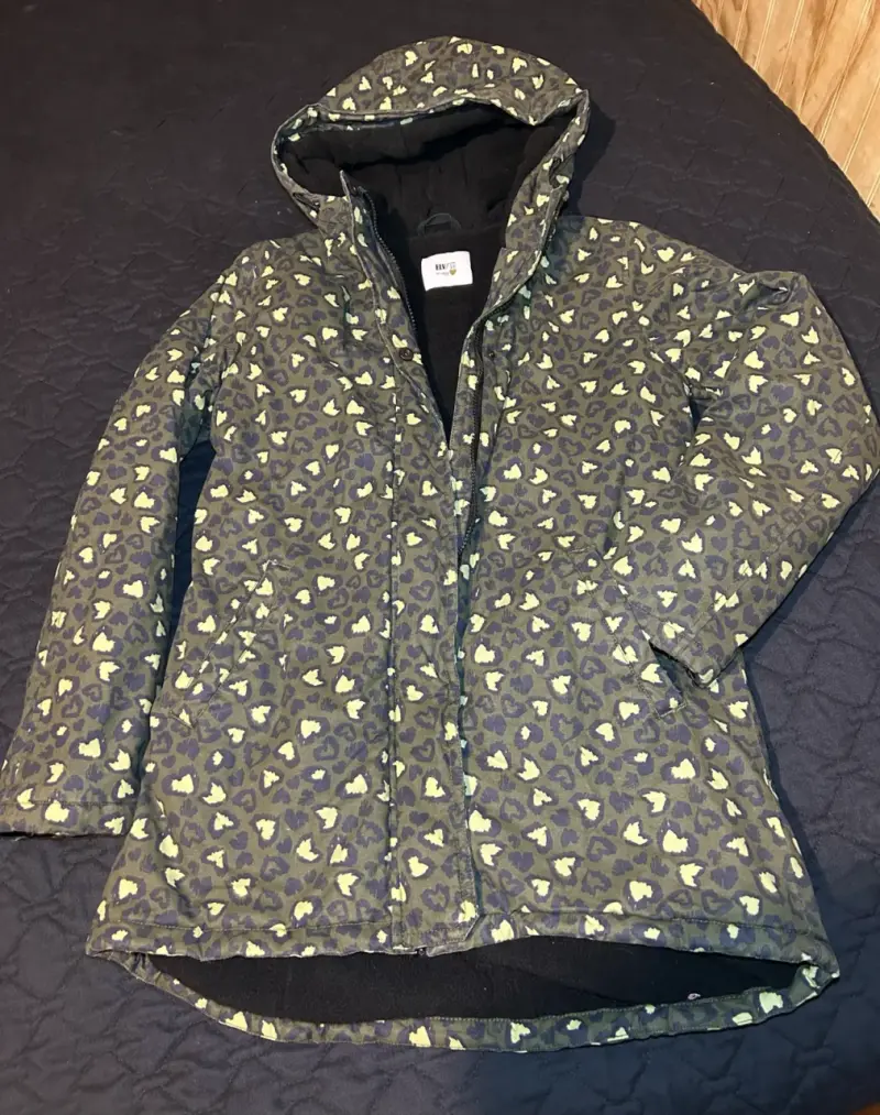 Abrigo con capucha estampado leopard - 1