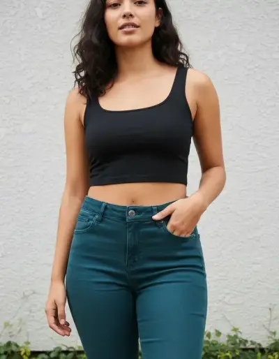 Pantalon Verde Oscuro, talla 40, H&M - miniatura 2