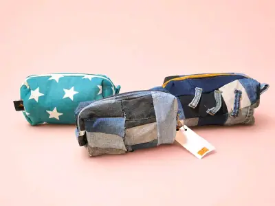 Set de 3 estuches estampados y riñoneras - miniatura 1