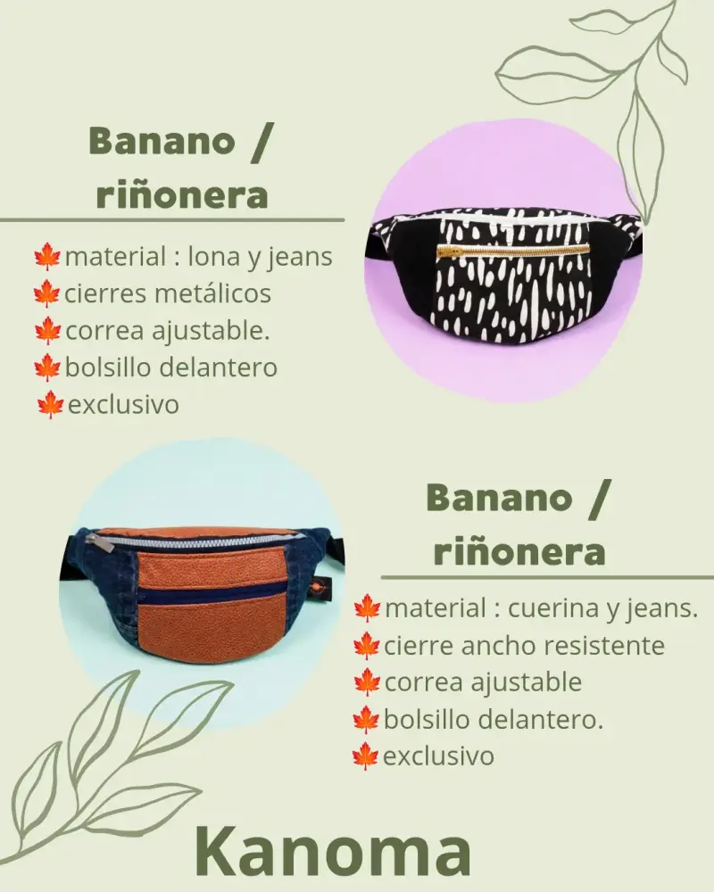 Set de 3 estuches estampados y riñoneras - 2