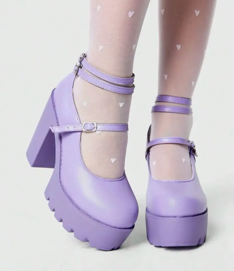 Zapatos plataforma lilas - 1