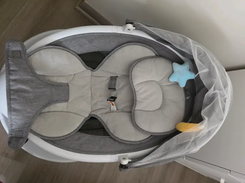 Silla mecedora para bebé gris - 2