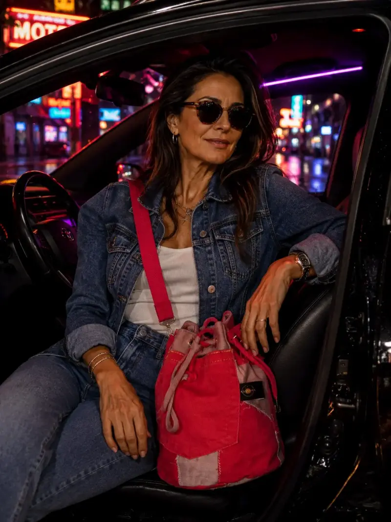 Bolso mochila denim azul - 2
