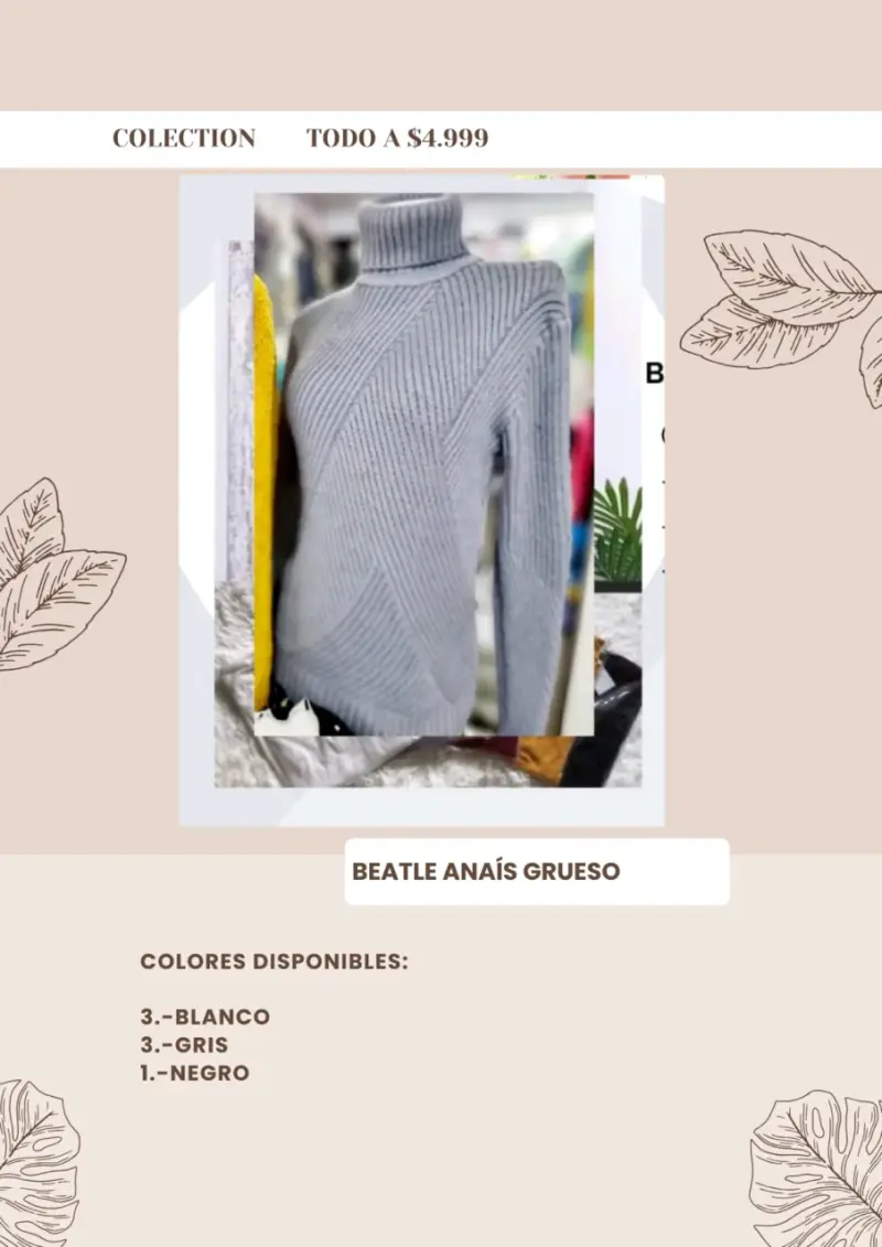 Suéter de cuello alto grueso