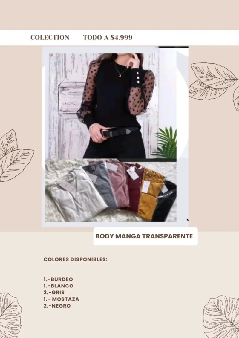 Body con mangas transparentes