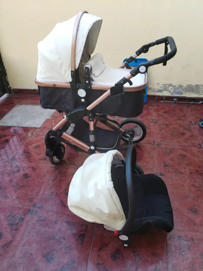 Coche de bebé 2 en 1 beige - 4