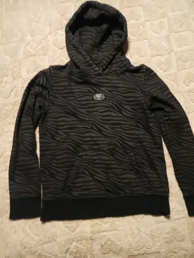 Polerón everlast  negro con capucha de rayas - miniatura 1