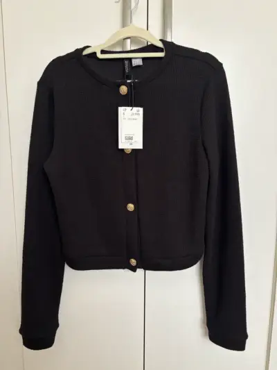 Cardigan H&M negro nuevo con etiqueta - miniatura 1