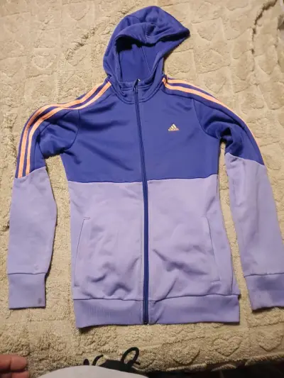 Polerón Adidas con capucha morado - miniatura 1