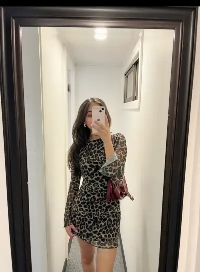 Vestido corto estampado animal print - miniatura 3