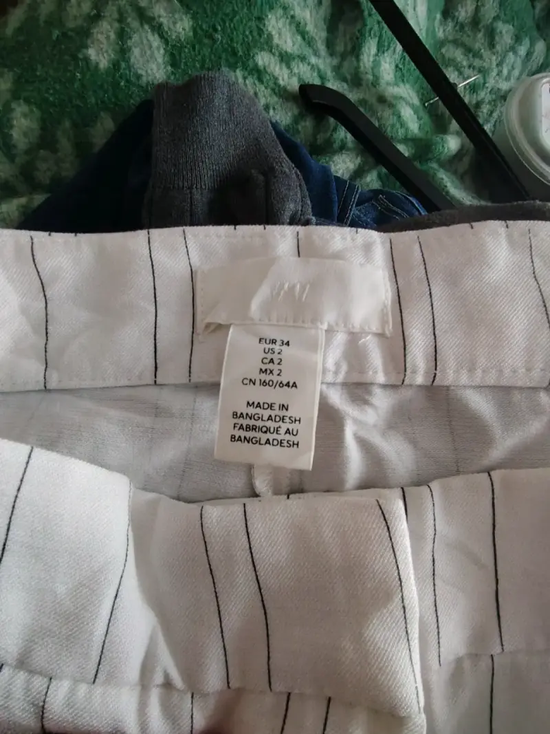 Pantalón blanco a rayas H&M - 2