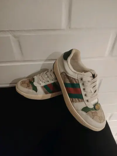 Zapatillas blancas con detalles verdes GG Supreme - miniatura 2