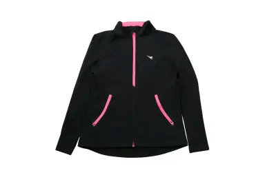 Chaqueta deportiva negra con detalles rosas - miniatura 1