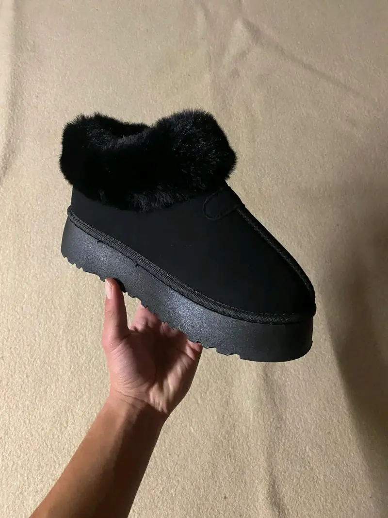Pantubotas con forro de piel negro - 1
