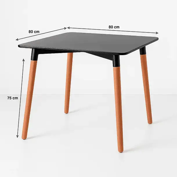 Mesa cuadrada negra moderna Eames - 1