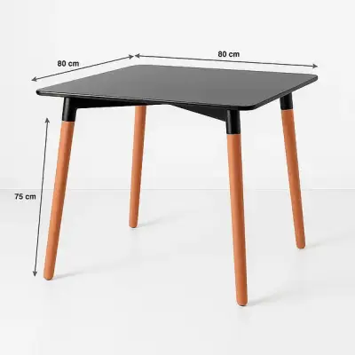Mesa cuadrada negra moderna Eames - miniatura 1
