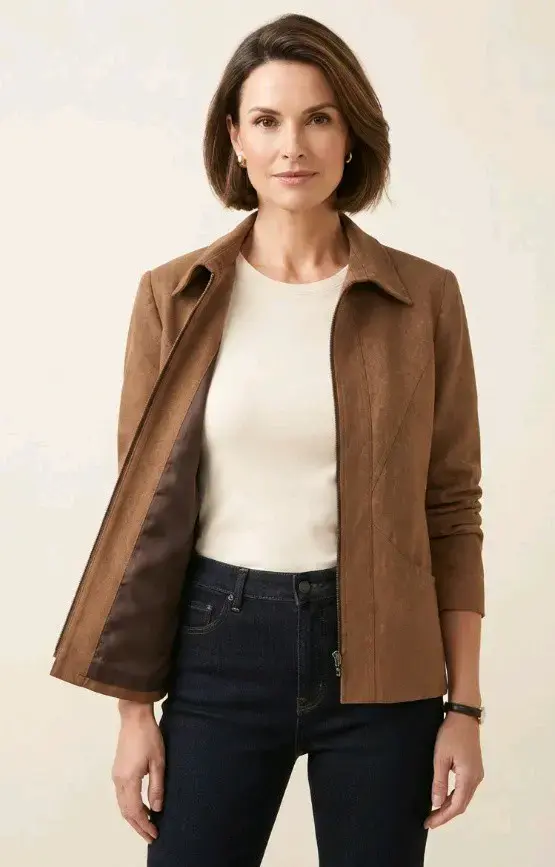 Talla 42 - Chaqueta forrada formal café - 2