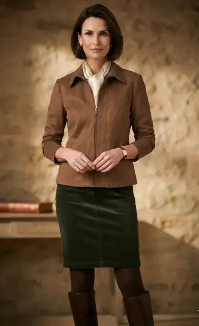 Talla 42 - Chaqueta forrada formal café - miniatura 3