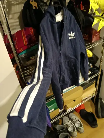 Polerón azul con capucha Adidas - miniatura 3