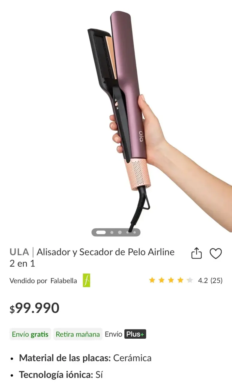 Alisador y Secador de Pelo AIRLINE 2 en 1 ULA - 5